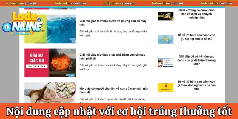 Nội dung cập nhật với cơ hội trúng thưởng tốt